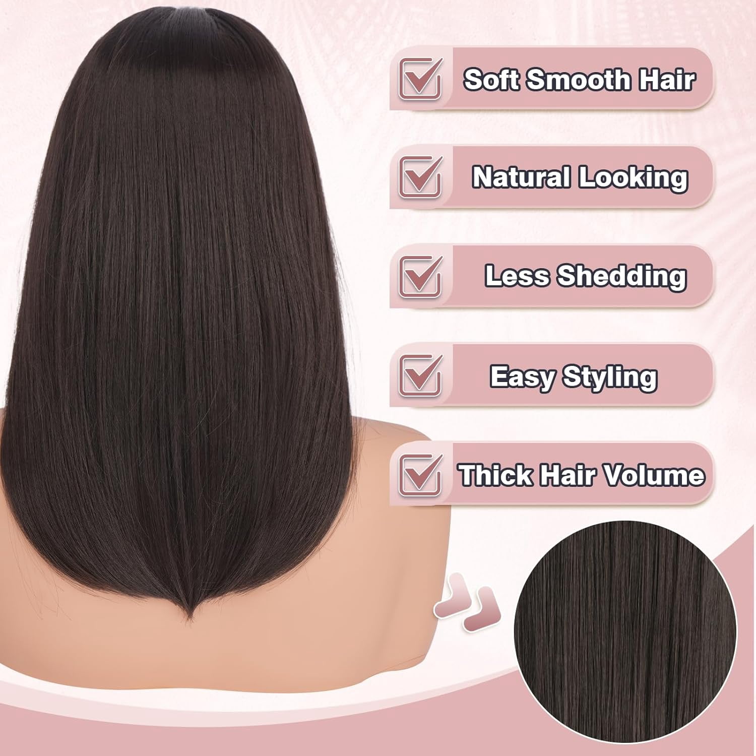 SUCS Blonde Bob Wigs with Bangs Shoulder Length Straight Natural Looking Synthetic Heat Resistant Medium Hair Wigs for Women Daily Party, 16 Inch Dirty Blonde