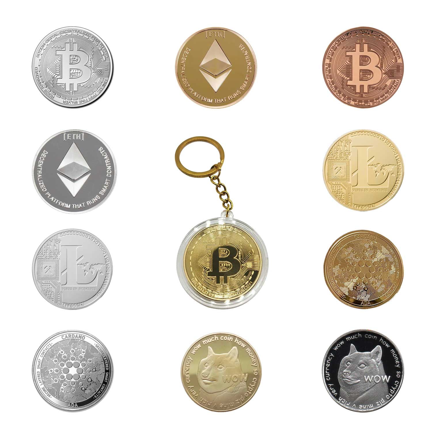 Kasa Style Cryptocurrency Collectors Edition 40mm Crypto Coin Keychain  Capsule Set Bitcoin - Walmart.com