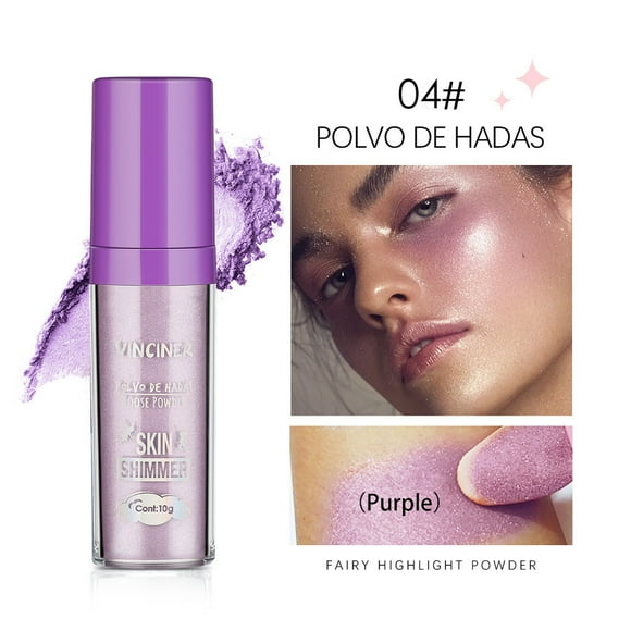 Bilqis Fairy Stick Highlight Powder, Stick Puff Fairy Bomb, Loose Powder Brush Stick Contouring Powder Shimming Powder for Eyes, Face, Body