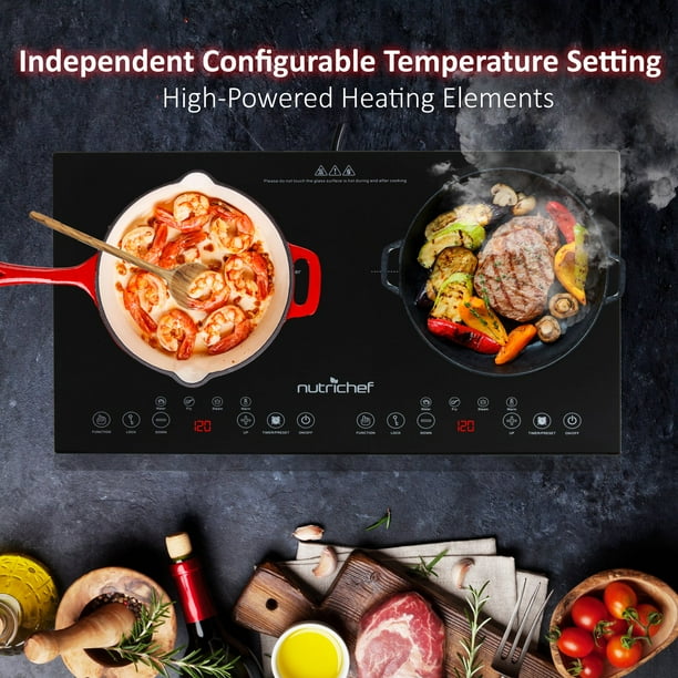 Dual 120V Electric Induction Cooker 1800w Portable Digital Ceramic