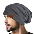 thumbnail image 4 of Eoperou Autumn Winter Unisex Hat Solid Color Warm Relaxed Fit Hip Hop Plush Beanie Cap for Outdoor, 4 of 8