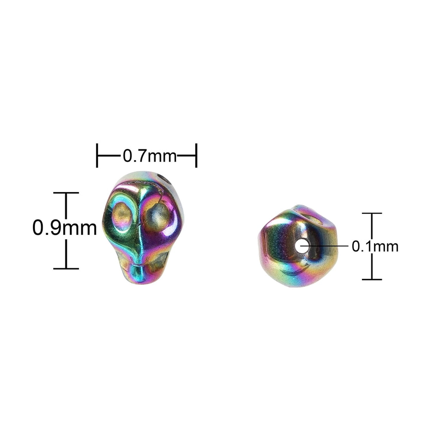 Cousin DIY 7" Rainbow Metallic Skull Bead Strand, 22 Piece, Unisex, Adult-Model 69995833