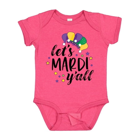 

Inktastic Mardi Gras Let s Mardi Y all with Jester Hat Boys or Girls Baby Bodysuit