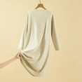 thumbnail image 5 of Stamzod Winter Fleece Pajamas Women Sleepwear Solid Color Long Sleeve Fleece Night Dress Casual Soft Moo Moos for Women Beige B Free Size, 5 of 8