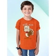 thumbnail image 2 of Thanksgiving Cat Meow Funny Hiding Turkey Youth T-shirt For Kids, L, Orange, 2 of 6