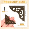thumbnail image 2 of 4Pcs Brass Flat Corner Bracket 2 Inch Vintage Brass Hollow Pattern Corner Protector with Mounting Nails (Bronze), 2 of 7