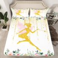 thumbnail image 2 of Erosebridal Princess Fairy Elf Bed Sheets Set Full Size,Pink Flower Bedding Full Size,Bling Room Decortive,Breathable,4pcs, 2 of 7