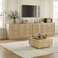 thumbnail image 3 of Magic Union Modern Buffet Cabinet with Storage, 63" Fluted Sideboard Accent Cabinet with Adjustable Shelves & Arched Doors, Modular Coffee Bar Credenza for Dining Room Kitchen Living Room Entryway, 3 of 8