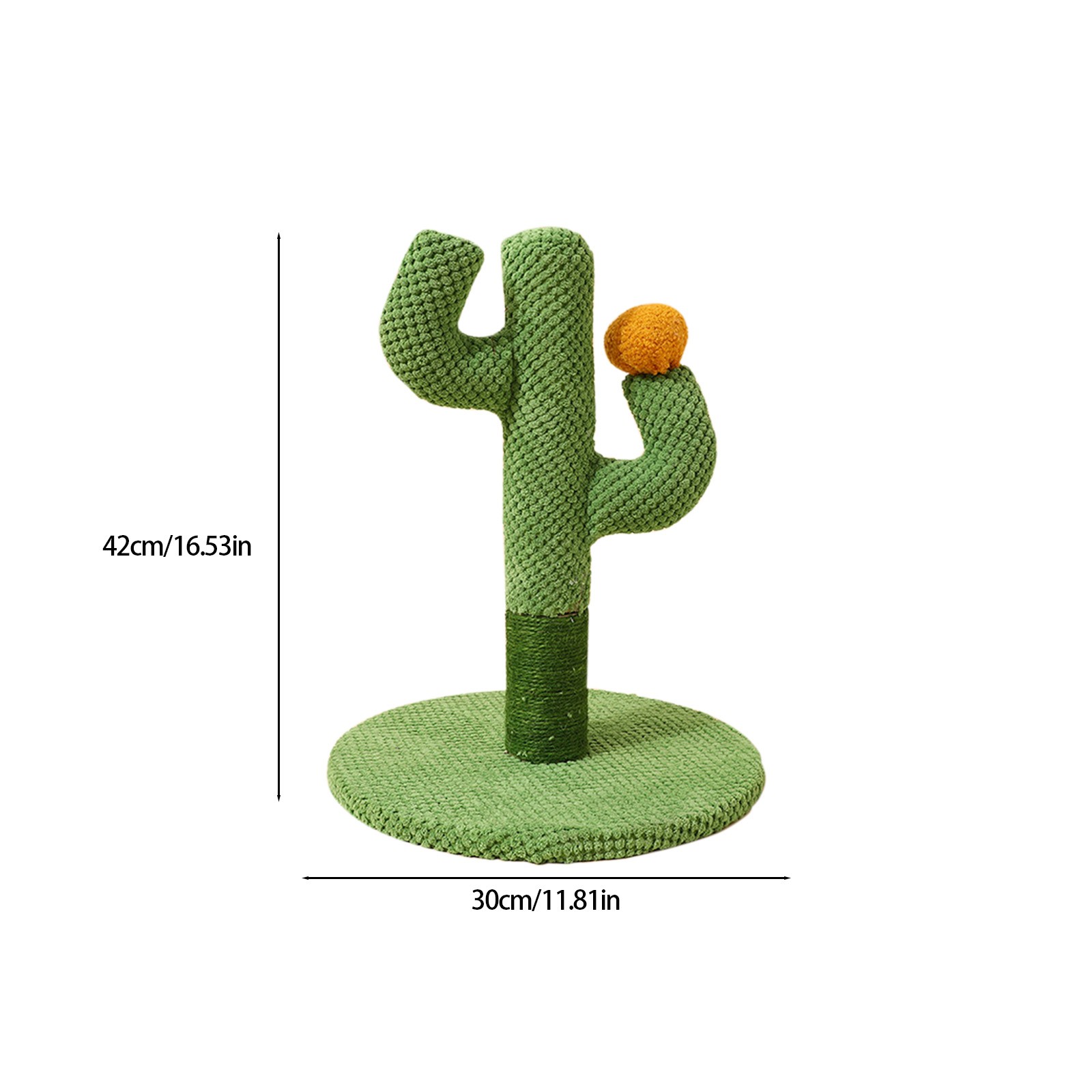Cactus Cat Scratching Post With Natural Sisal Rope For Indoor Cats Kittens Durable Floor Standing 17X12 Inch