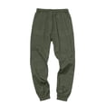 thumbnail image 6 of Men's Big & Tall Pants Cotton Linen Yoga Golf Beach Jogger Sweat Lounge Harem Pants Cropped Trousers Size M-5XL Army Green, 6 of 9