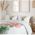 thumbnail image 6 of Ambesonne Floral Duvet Cover Sets, Rose Flower Drawing in Vase, 2-Queen, Pink Hunter Green, 6 of 7