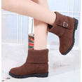 thumbnail image 5 of Women's Comfortable ankle boots with sock cuffs | Slip-On Booties in Black & Khaki, 5 of 7