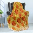thumbnail image 4 of Burnt Orange Soft Flannel Fleece Throw Blanket, Vintage Rose Flower Pattern Grubby Paint Texture Grunge Rusty Effects Image, Cozy Plush for Indoor and Outdoor Use, 50" x 60", Orange Tan, by Ambesonne, 4 of 5