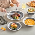 thumbnail image 3 of vancasso, Series ORI, 16-Piece Dinnerware Set, Stoneware Tableware Plate Set, Service for 4, Gray, 3 of 7