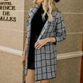 thumbnail image 4 of Defitshape Women's Open Front Cardigan Sweater Plaid/ Stripe/ Houndstooth Long Sleeve Coat Printed Style4 Large, 4 of 5