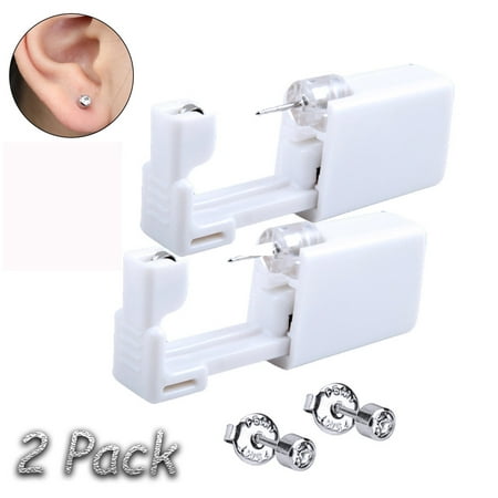 2Pcs Ear Piercing Kit Set Disposable Ear Stud Piercing Kit Set Portable Nose Piercing Kit Set, (Best Ear Piercing Cleaning Solution)