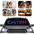 thumbnail image 1 of Custom Car Windshield Sun Shade with 1-4 Photo Personalized Picture Logo Text Car Sun Visor Customized Foldable Shield Vehicle Cover for Multi Cars Models SUV Trucks, 1 of 4