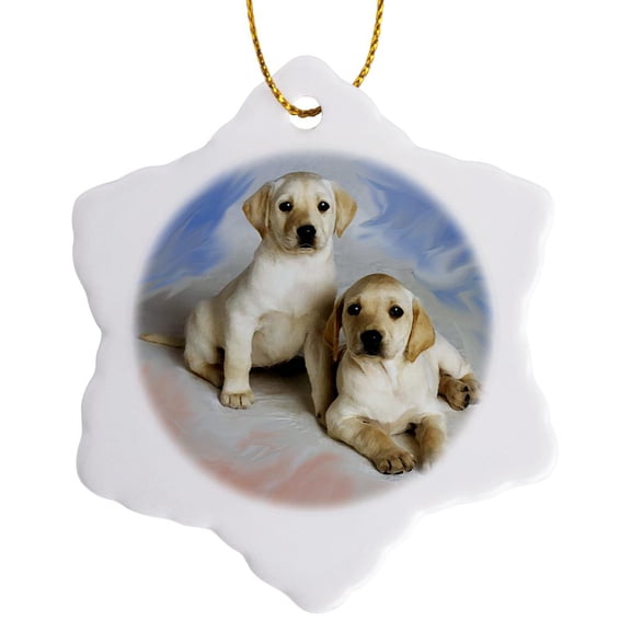 3dRose, Labrador Retriever, 3 inch Snowflake Porcelain Ornament