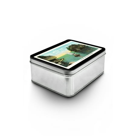 - Lake Superior, Wisconsin - Apostle Islands, Gem Island Scene (Keepsake Tin)