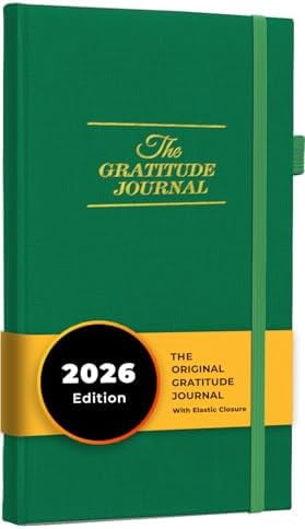 The Gratitude Journal: Inspire Thankfulness, Mindfulness, Positivity, Happiness,Upgraded with Pen Holder, Inner Pocket & Elastic Closure Band (Earth Green)
