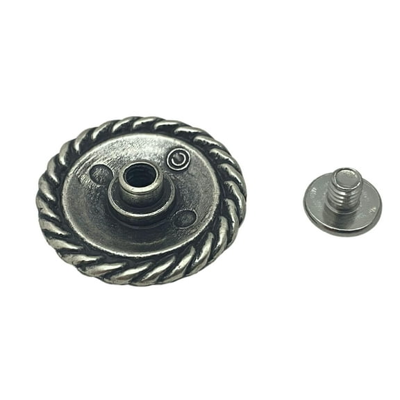 4 Pack Flower Screw Back Conchos with Braided Edge - 1"