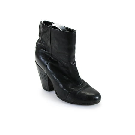 

Pre-owned|Rag & Bone Women s Block Heel Zip Up Ankle Boots Black Size 36