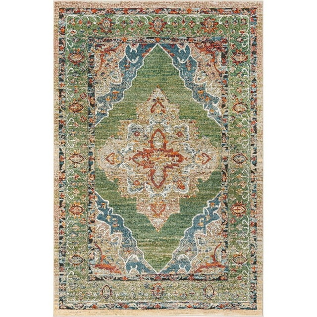 Unique Loom Isabella Intricate Design Area Rug 6' x 9' Rectangle Green/Beige