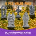 thumbnail image 2 of Joyfy 17" Halloween Decorations Outdoor Tombstones,5 Pack Halloween Graveyard Foam Headstones Decor with 12 Metal Stakes for Prop Cemetery Yard Lawn Decorations,Party Supplies, 2 of 9