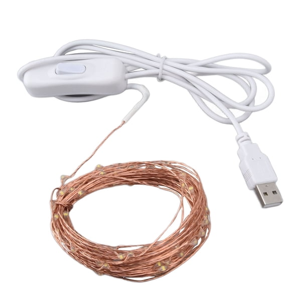 Cadena De Luces De Alambre De Cobre USB, Luz Cálida, Segura, 10 M/32,8 Pies, Luces De Cadena Para Exteriores, Ahorro De Energía Para Exteriores
