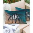 thumbnail image 6 of Pack of 2 Outdoor Pillow Covers, Hello Summer Palm Tree Coconut Tree Blue Sky Waterproof Square Throw Pillowcase Cushion Decorative Pillow Covers for Couch Patio Tent, 20x12 in, 6 of 6