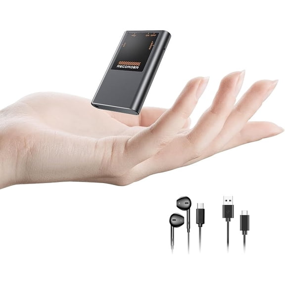 128GB Magnetic Voice Activated Recorder - (9600Hrs) Digital Voice Recorder with Playback, Dictaphone Recording Device Portable Tape Recorder with DSP 5.0-AI Noise Reduction for Work Lectures Meeting
