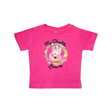 

Inktastic Baby Flamingo My Abuelita Loves Me in Flower Wreath Gift Baby Boy or Baby Girl T-Shirt