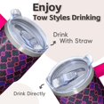 thumbnail image 4 of Reusable 20oz Geometric Pattern Tumbler with Handle, Stainless Steel Double Wall Insulated Travel Coffee Mug Leak Proof, 4 of 5