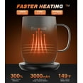 thumbnail image 2 of Self Heating Coffee Mug T2, 16oz Smart Heated Coffee Mug, 150 Min Battery Life - Hot up to 149℉ Temperature Control Coffee Mug Warmer, Gifts for Dad Mom (No APP), 2 of 5