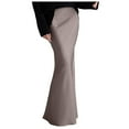 thumbnail image 1 of 2025 Falda larga de satén para mujer - Cintura alta, bajo acampanado en línea A - Vestido elegante para cócteles y bodas, 1 of 5