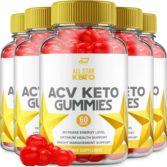All Star ACV Gummies Supplement – AllStar ACV Gummy Apple Cider Vinegar 1000MG, 5 Pack, 300 Gummies