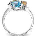 thumbnail image 2 of Sterling Silver Ss Rh Lt.Swiss Blue Topaz/ White Topaz And Peridot Citrine Ringsize 8 (Width 1.74) - Jbsp, 2 of 5