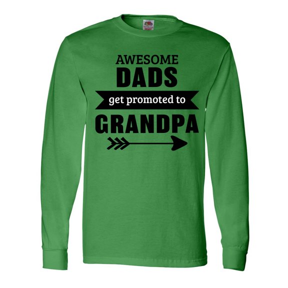 Inktastic Awesome Dads Get Promoted to Grandpa Long Sleeve T-Shirt