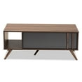 thumbnail image 4 of Baxton Studio Naoki Modern and Contemporary Two-Tone Grey and Walnut Finished Wood 1-Drawer Coffee Table, 4 of 10