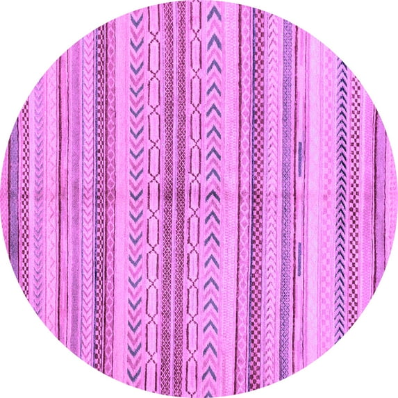 Ahgly Company Indoor Round Abstract Purple Modern Area Rugs, 4' Round