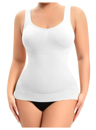 Women's Ribbed Camisole Workout Tank Tops with Built in Bra Basic Undershirt