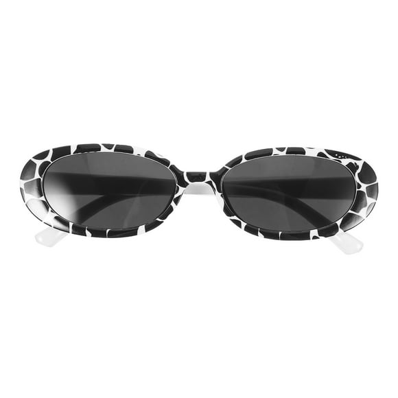 Gafas de sol ovaladas con montura pequeña y estampado de vaca, estilo moderno, para mujeres, niñas y niños.