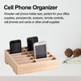 thumbnail image 3 of Shoreew 12/16Grids Wooden Cell Phone Holder Eco-Friendly Free Standing Design Desktop Organizer Phone Display Rack Storage Box, 3 of 6
