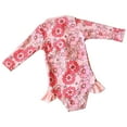 thumbnail image 4 of Gubotare Toddler Swimsuit Long Sleeve Baby Girl Swimsuit One Piece Swimwear with Zipper UPF 50+ Sun Protection Infant Bathing Suit 18 24 Months (Pink,18-24 Months), 4 of 9