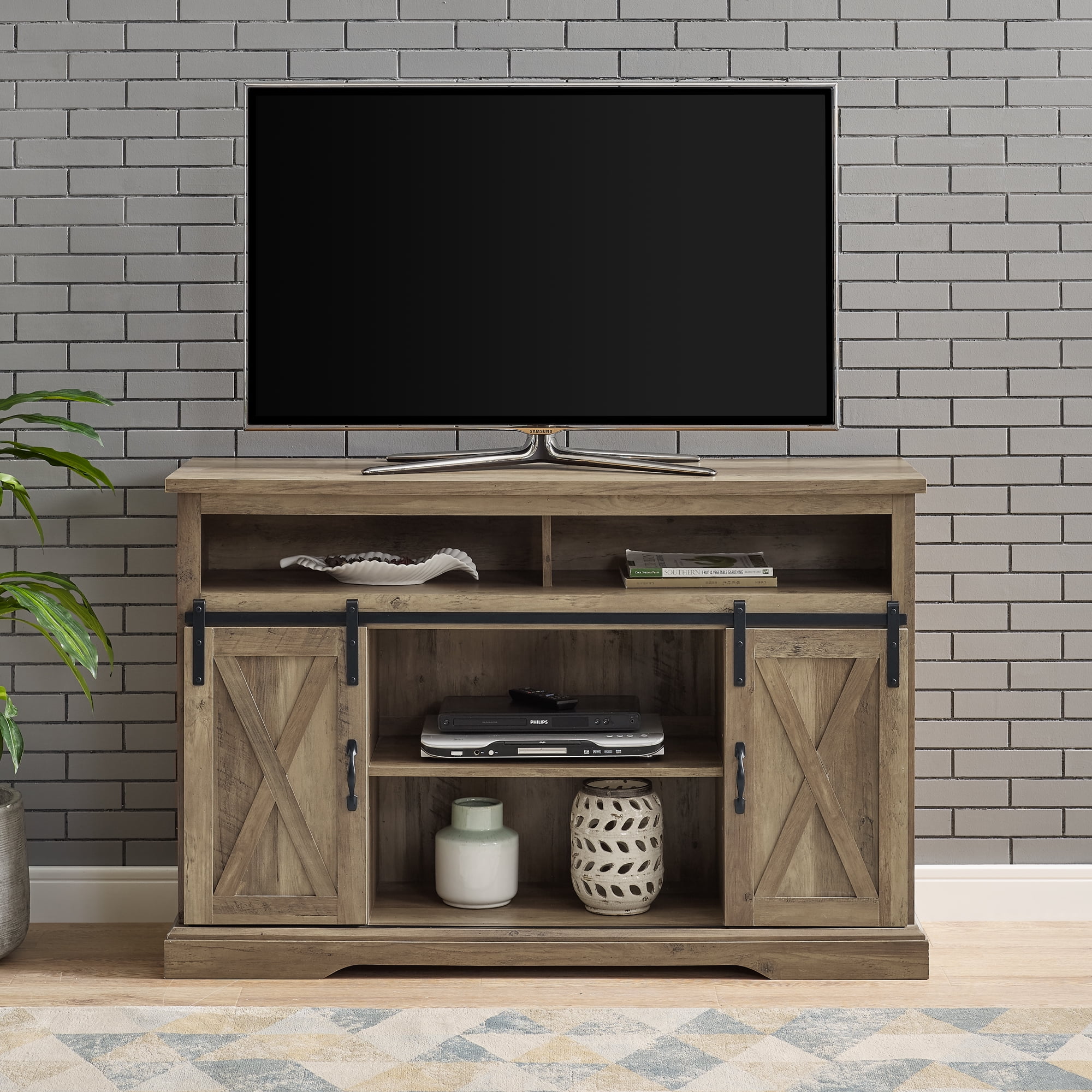 Modern Farmhouse 52 Inch Sliding Barn Door Highboy Reclaimed Barnwood
