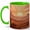 Green, variant on Desert Sunrise Coffee Mug, Boho Southwest Cactus Mountain Landscape Design, 11 oz Ceramic Cup