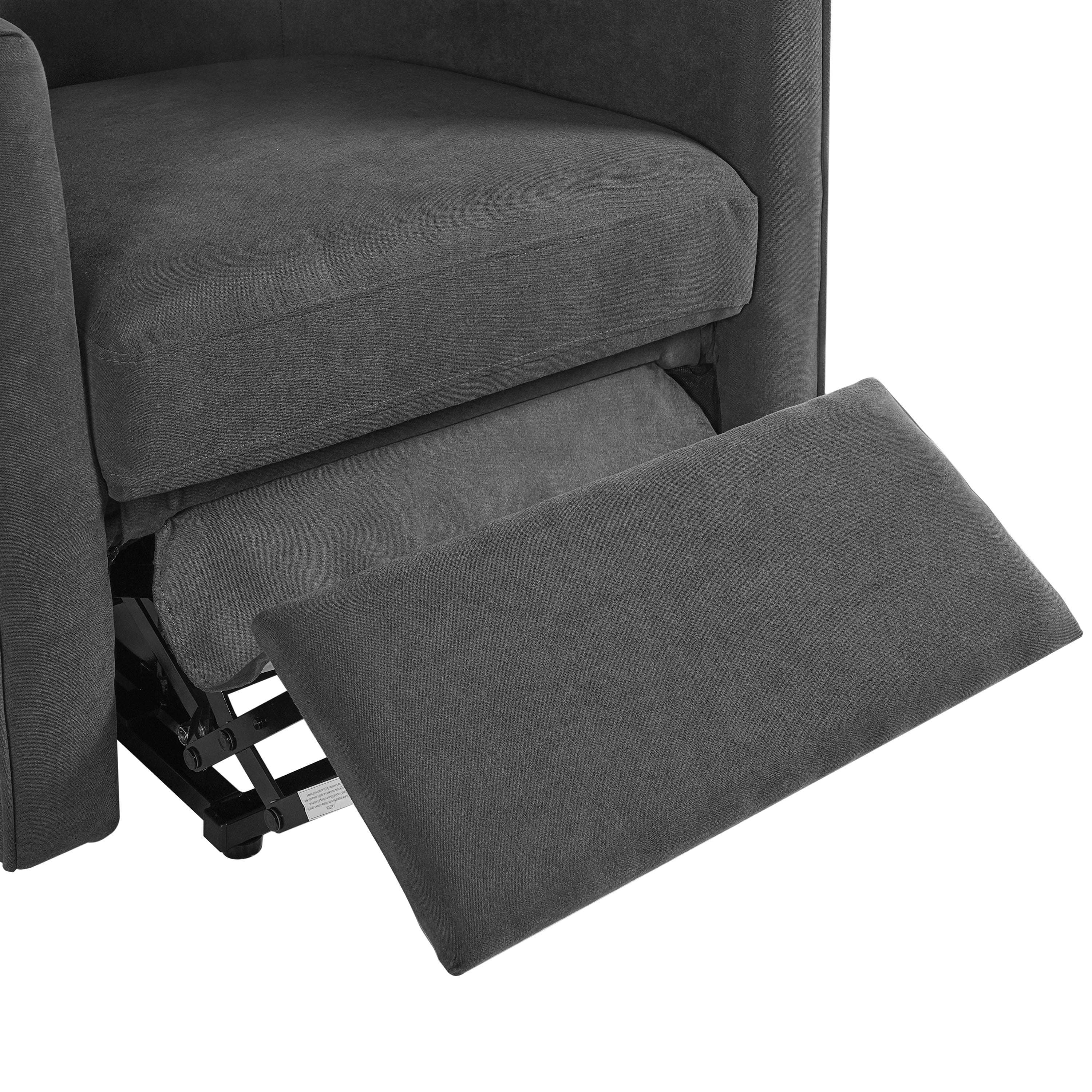 Euroco Power Lift Recliner Chair, Barrel Shape Lift Assist Reclining Chair with Footrest and Side Pocket,Chenille Upholstery Electric Lift Chair for Seniors,Dark Grey