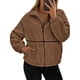 thumbnail image 1 of Abrigo de Mujer Informal con Solapa, Cremallera , Forro , Larga, Corte Oversize, Cálido, Ideal para el Invierno, con Bolsillos Marrón XL, 1 of 7