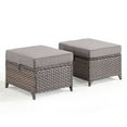 thumbnail image 6 of Gymojoy Brown Wicker 2-Piece Outdoor Ottoman Steel Frame Patio Footstools with Gray Cushion, 6 of 6