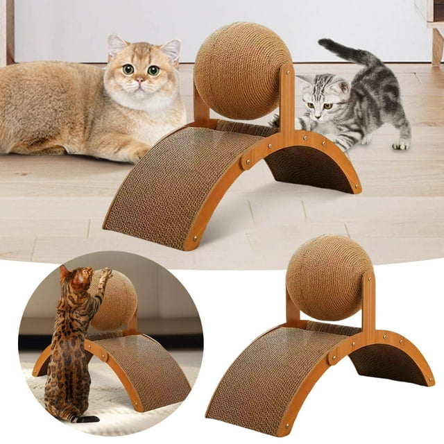 Cat Scratching Post Pad Durable Cardboard Sisal Cat Scratcher for Indoor Cats,Scratch Pad for Furniture Protection,Kitten Scratcher Board with Non-Slip Base, Interactive Cat Toy for Play & Nail Care